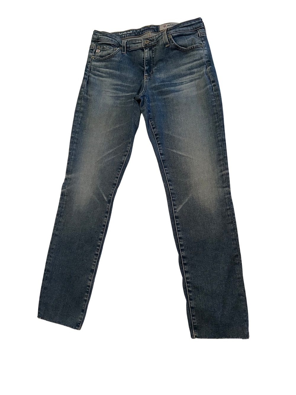 AG Adriano Goldschmied Prima Ankle Cigarette Jeans 28 Dark Wash Raw Hem European